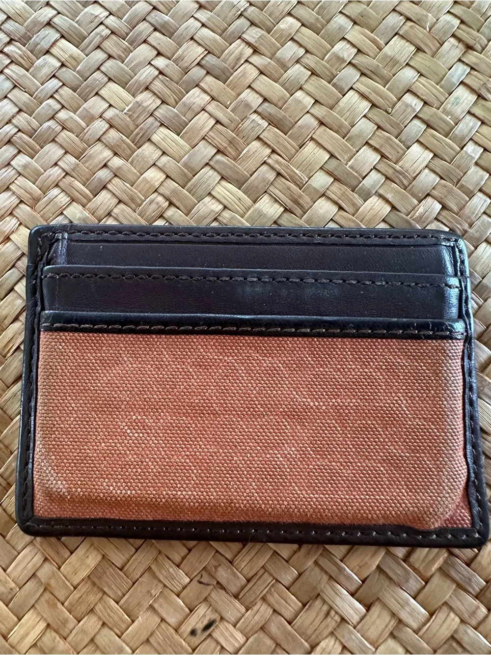 Coach Brown and Tan Card Holder